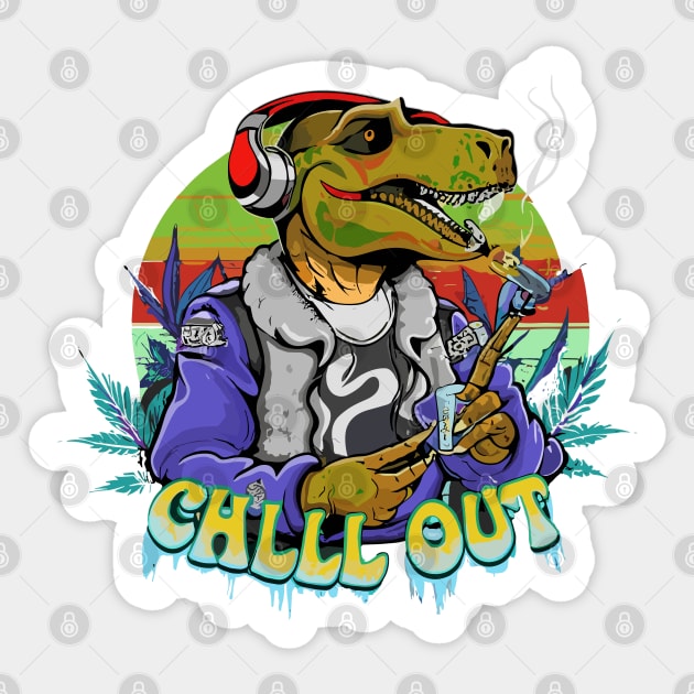 Raptor Rhythms: Hip-Hop Fashion Vibe Sticker by diegotorres